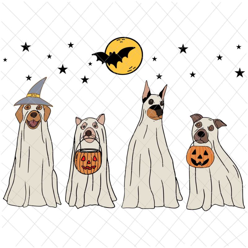 Ghost Dog Halloween Svg, Dog Retro Spooky Season Halloween Svg, Ghost Dog Halloween Svg, Dog Halloween Svg, Love Dog Svg