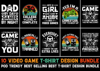 Video Game T-Shirt Design Bundle