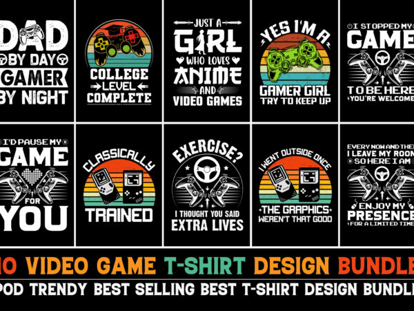 Video game t-shirt design bundle