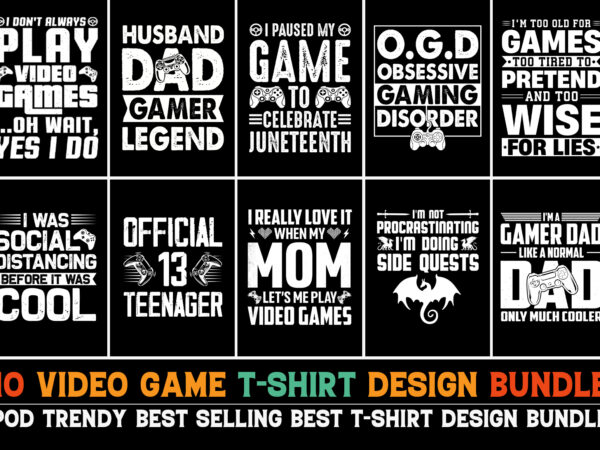 Video game t-shirt design bundle