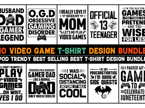 Video game t-shirt design bundle