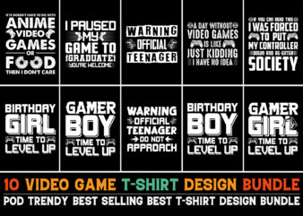 Video Game T-Shirt Design Bundle