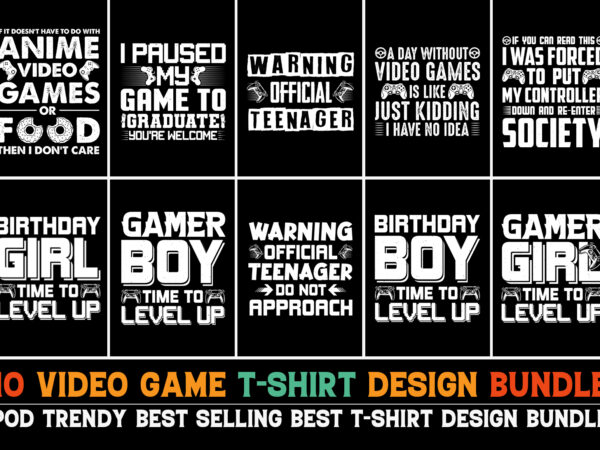 Video game t-shirt design bundle