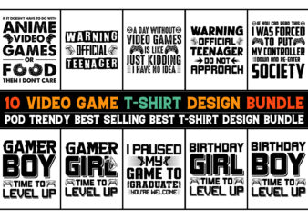 Video Game T-Shirt Design Bundle