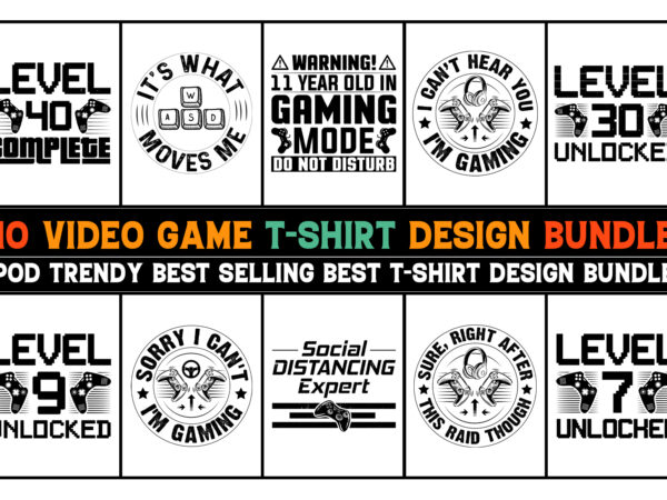 Video game t-shirt design bundle