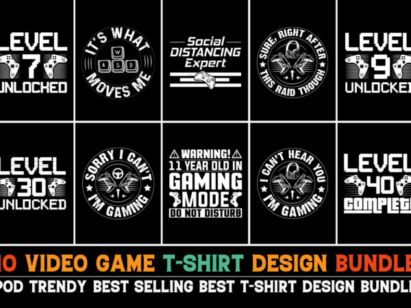 Video game t-shirt design bundle-