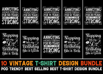 Vintage Birthday T-Shirt Design Bundle