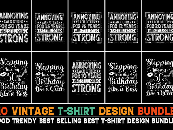Vintage birthday t-shirt design bundle Vintage birthday t-shirt design bundle