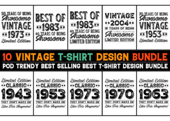 Vintage Birthday T-Shirt Design Bundle