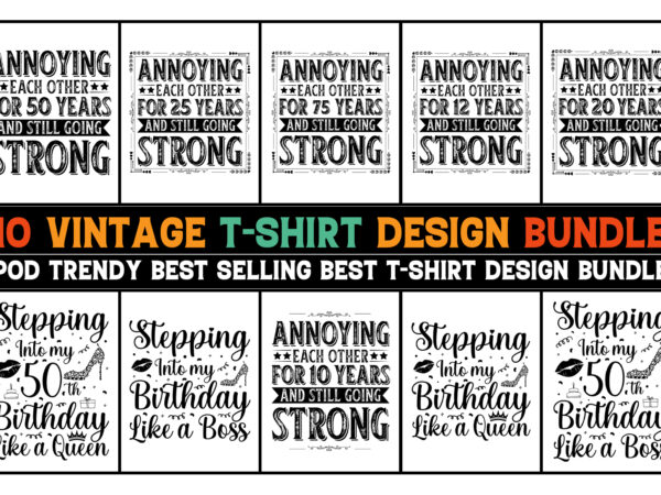 Vintage birthday t-shirt design bundle
