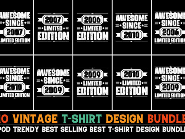 Vintage birthday t-shirt design bundle