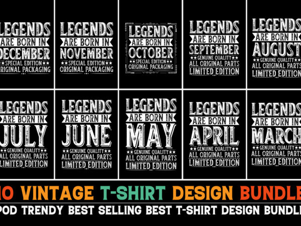 Vintage birthday t-shirt design bundle