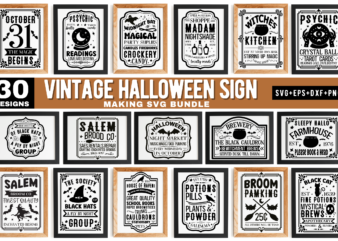 Vintage Halloween Sign Svg Bundle,Vintage Halloween T-shirt Svg Bundle
