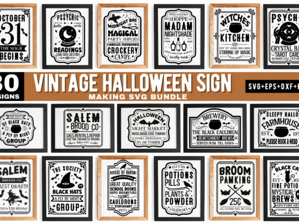 Vintage halloween sign svg bundle,vintage halloween t-shirt svg bundle