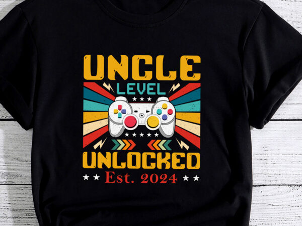 Vintage leveled up to uncle – uncle level unlocked est. 2024 pc t shirt vector art
