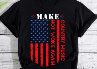 Vintage Make Country Music Not Woke Again American Flag PC