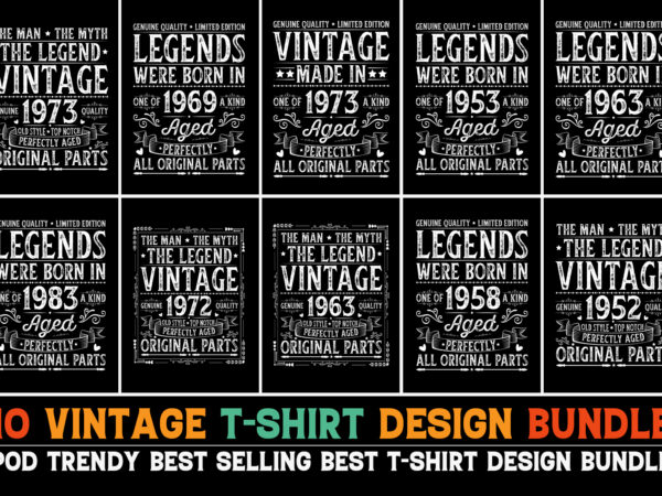 Vintage t-shirt design bundle