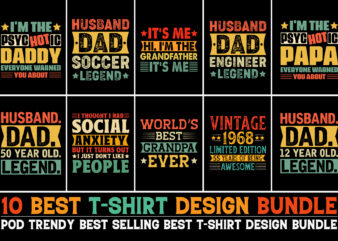 Vintage Typography T-Shirt Design Bundle