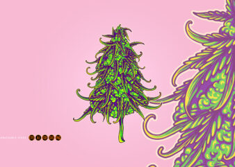 Vintage cannabis sativa flower bud in botanical style t shirt vector art