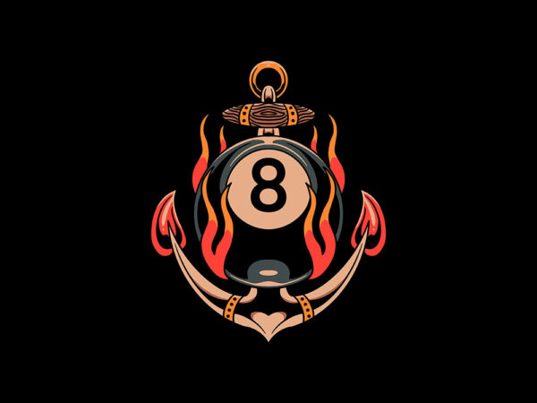 Anchor and eight ball t shirt vector