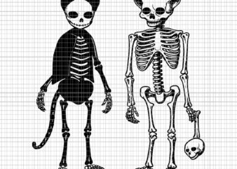 Halloween Skeleton Cat Svg, Cat Halloween Svg, Halloween Svg, Halloween Cat And Skeleton Svg, Funny Halloween Svg, Cat Women’s Halloween Svg graphic t shirt