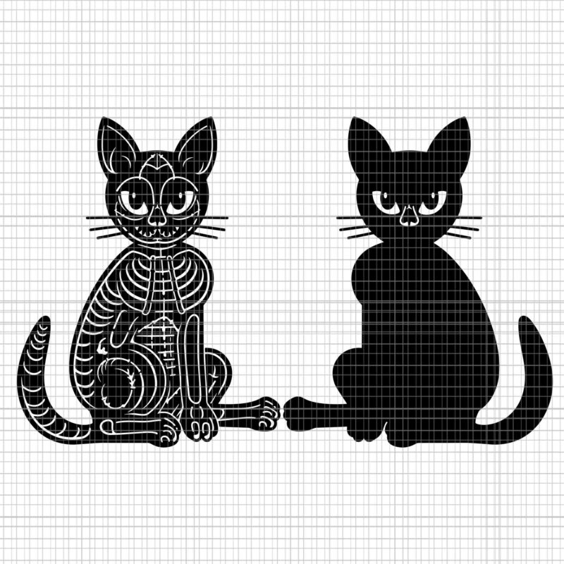 Halloween skeleton cat svg, cat halloween svg, Halloween svg, Witch svg, Halloween Witch svg, Funny Halloween svg, Women’s Halloween svg