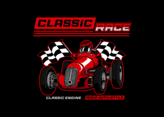 classic Racing Car Style t shirt vector file