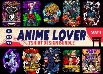 populer anime lover tshirt design bundle illustration part 5