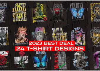 24 brutalist streetwear designs bundle