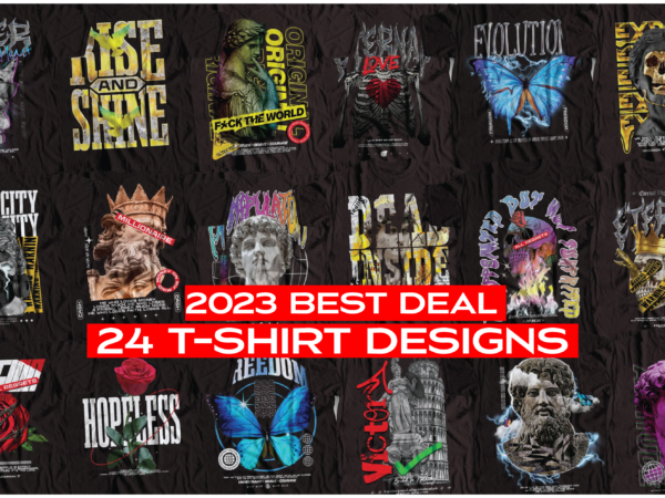 24 brutalist streetwear designs bundle