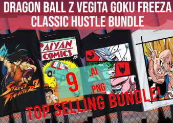 Dragon Ball Z Vegita Fan Art Goku Freeza Clasic Hustle Bundle 2024