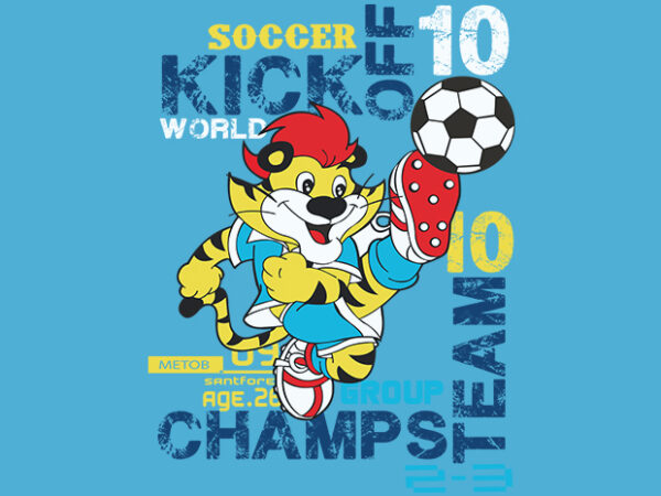 Soccer tiger t shirt template vector