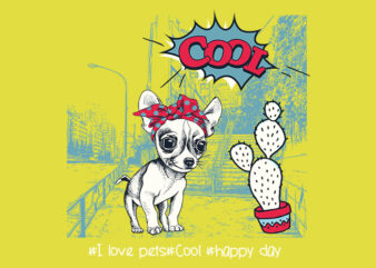 Cool Dog t shirt vector file