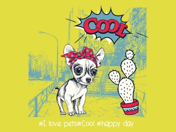 Cool dog t shirt vector file