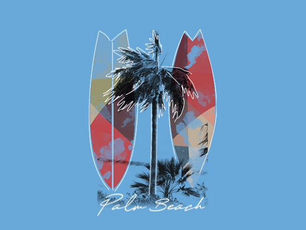 Palm beach t shirt illustration