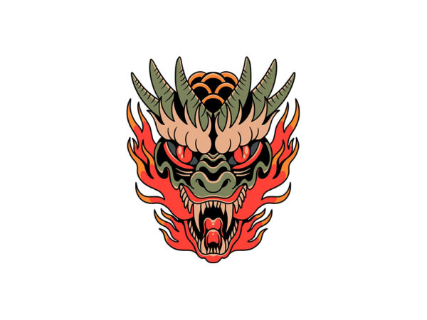 Fire dragon t shirt graphic design