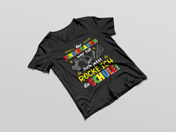 Kindergarten abschied jetzt rocke ich die schule kindergarten t-shirt design png