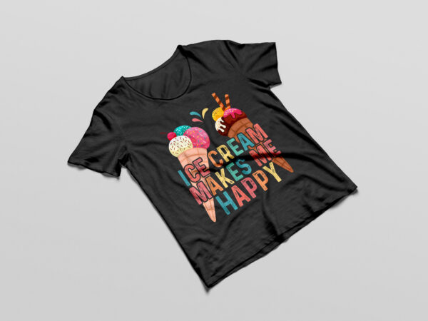 Ice cream makes me happy national ice cream day groovy t-shirt design png