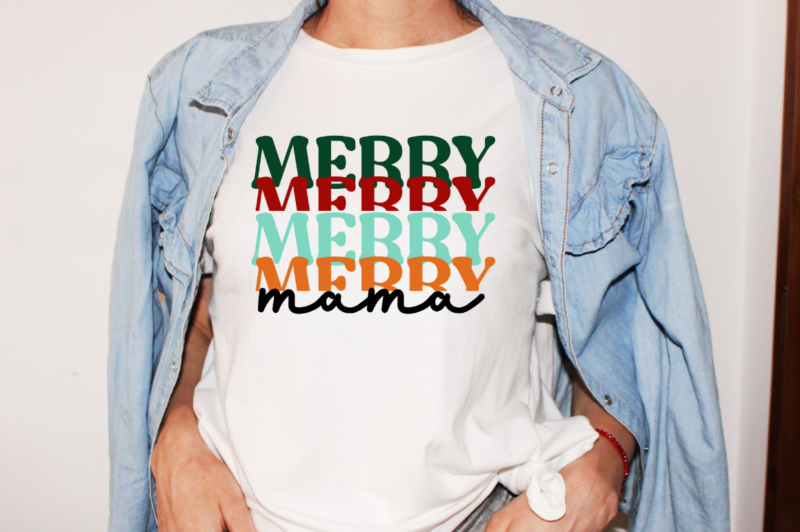 Retro Christmas T-Shirt Bundle, Christmas Bundle Design Bundle