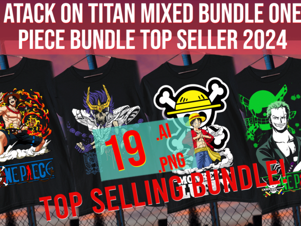Atack on titan mixed bundle one piece bundle top seller otaku manga 2024 t shirt vector