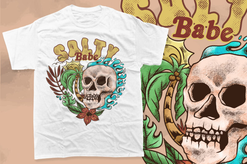 Vintage Skeleton Summer Beach PNG T-shirt Designs Bundle, Summer Vacation T-shirt Design for Print on Demand,