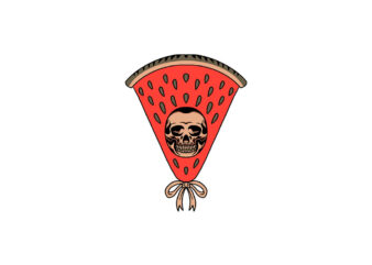 skull watermelon t shirt template vector