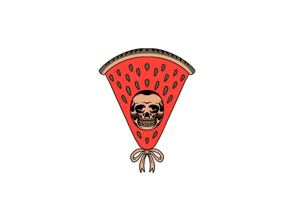Skull watermelon t shirt template vector