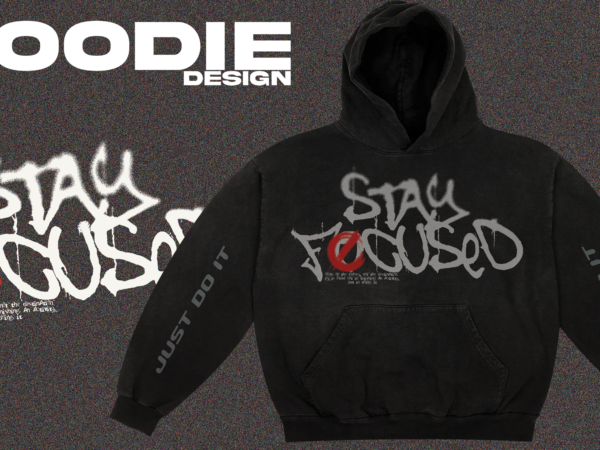 Stay focused hoodie with sleeves design