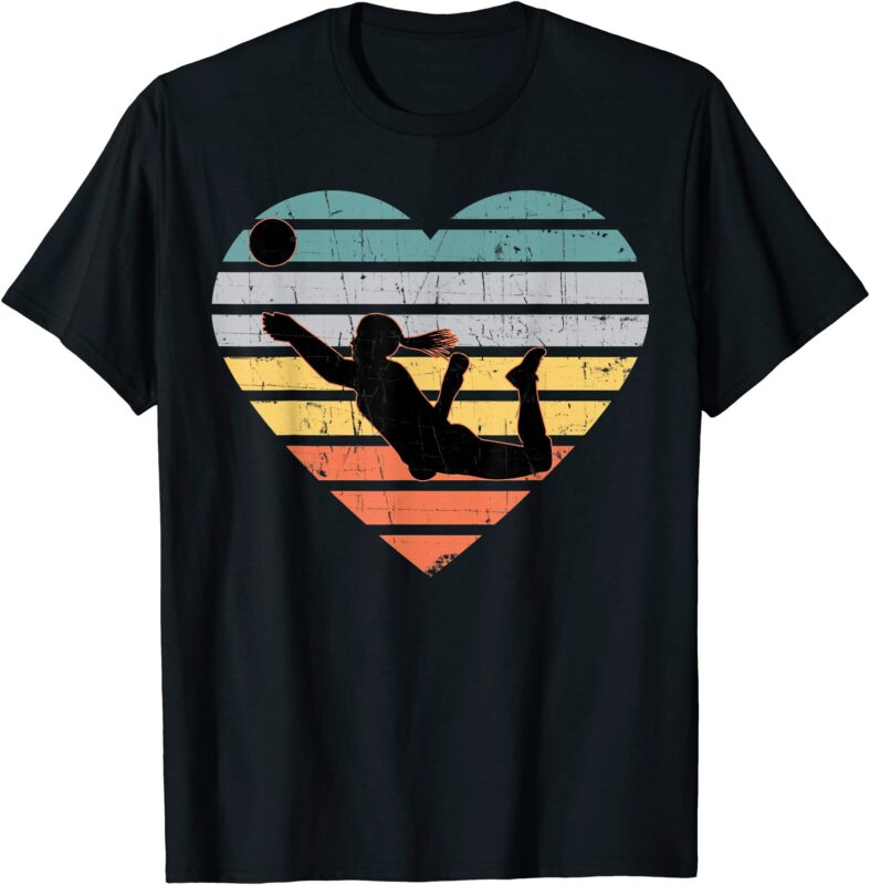Volleyball Gifts For Teen Girls Retro Vintage Heart Tshirt Volleyball Gifts For Teen Girls Retro Vintage Heart Tshirt