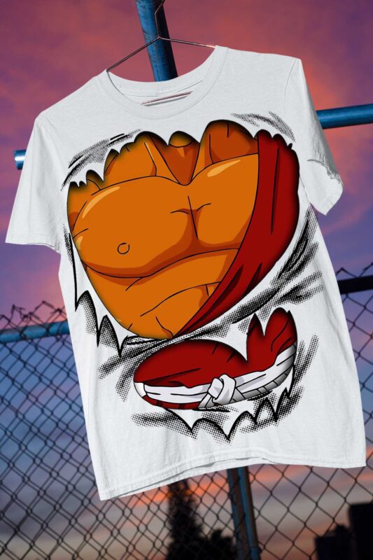 dragon ball z gt body armor character anime manga otaku body suit muscles print on demand