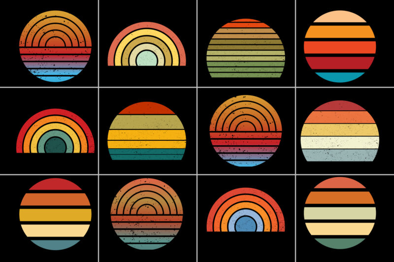 Retro Vintage Sunset Background for T-Shirt Design