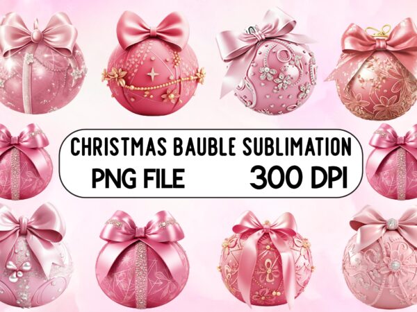 Christmas pink bauble clipart t shirt vector file
