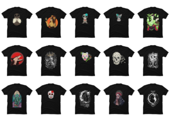 15 Skull Shirt Designs Bundle For Commercial Use Part 1, Skull T-shirt, Skull png file, Skull digital file, Skull gift, Skull download, Skull design DBH