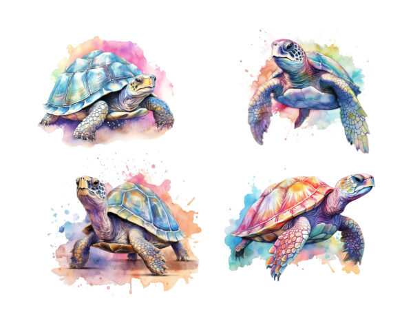 Pastel turtle watercolor illustration t shirt illustration